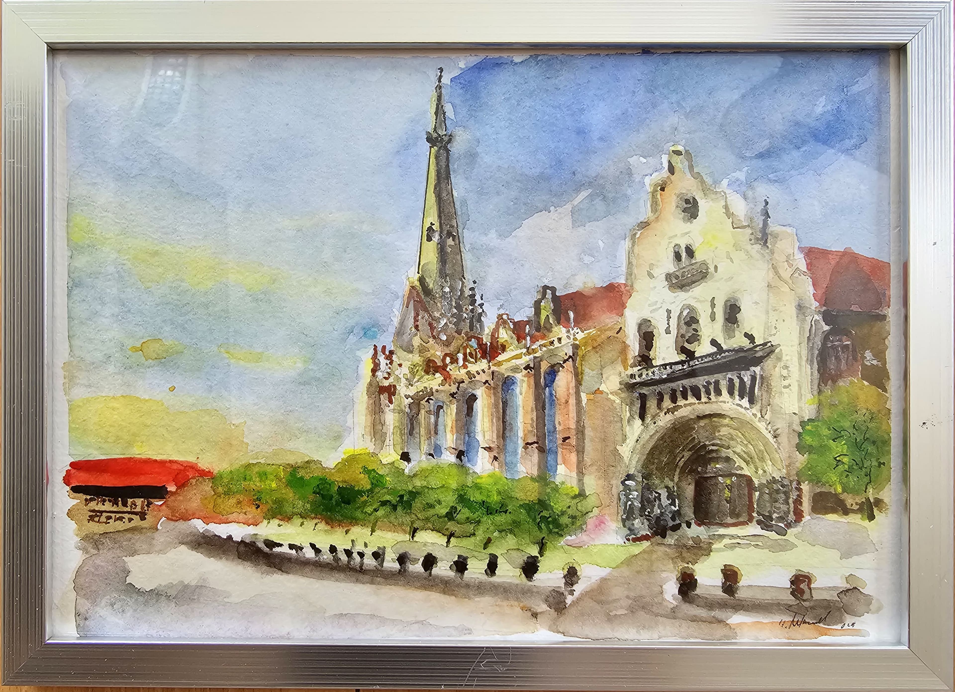 Mühlhausen im Aquarell