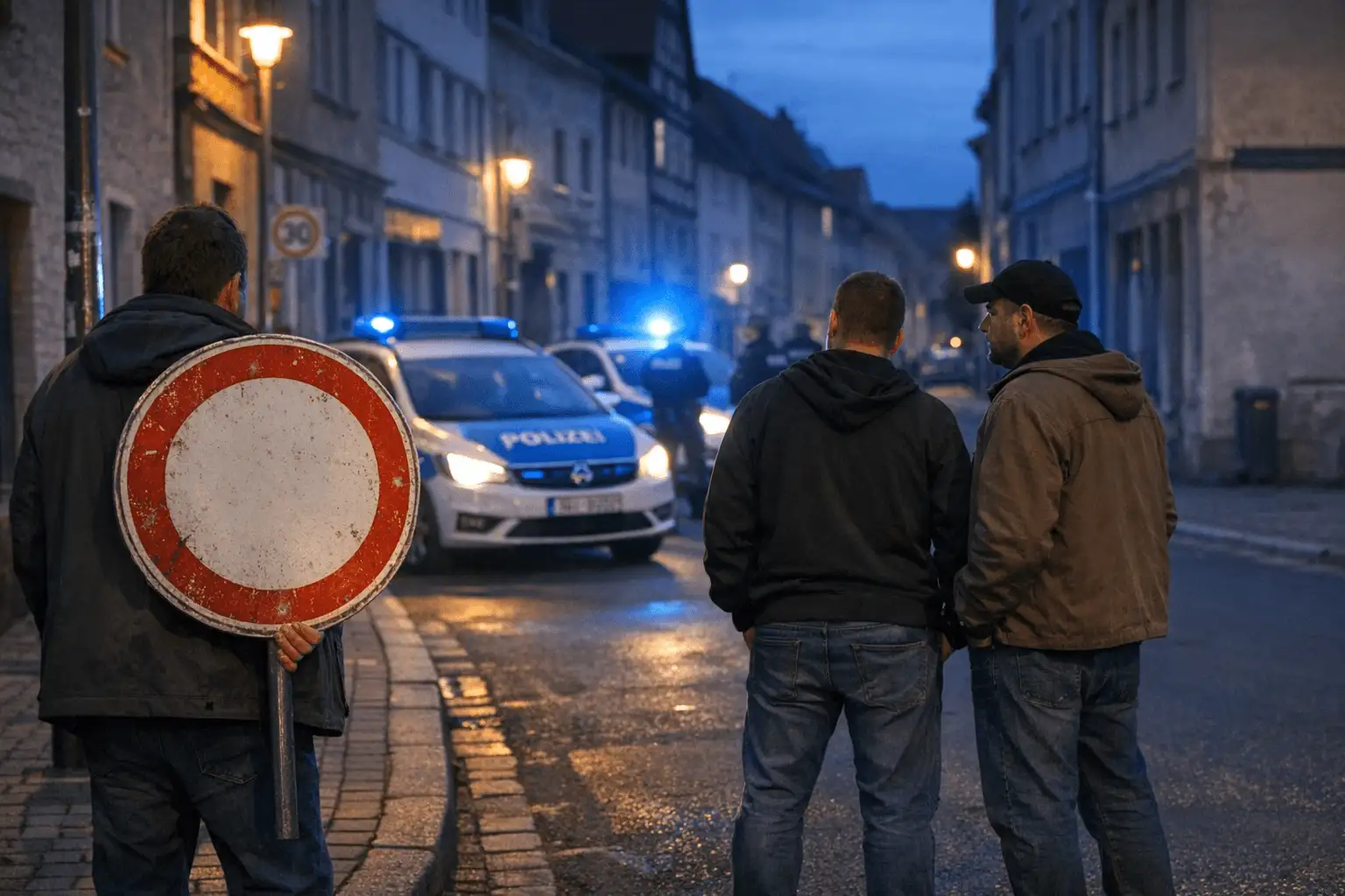 Mit Verkehrszeichen unterwegs: Polizei stoppt zwei Männer in Mühlhausen