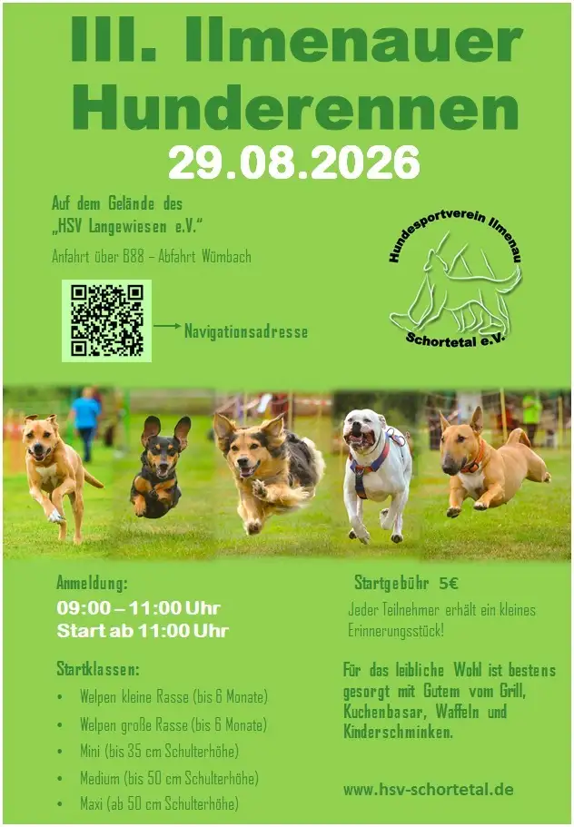 III. Hunderennen in Ilmenau-Schortetal: Anmeldung zum Start